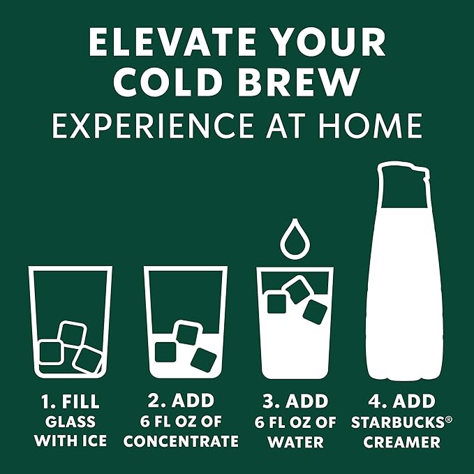 Starbucks Cold Brew Coffee Concentrate, Signature Black, 100% Arabica, Multi-Serve Bottle (32 Fl Oz)