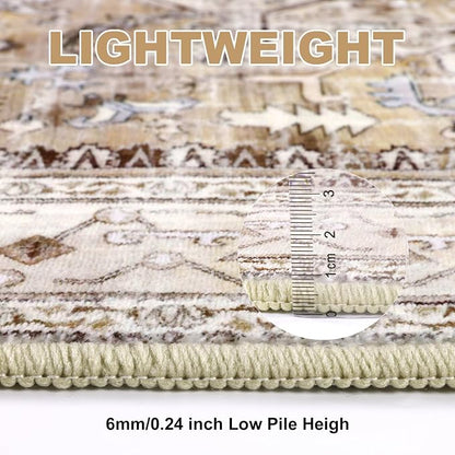 Yamaziot Area Rug 8x10, Non-Slip Washable Boho Vintage Living Room Bedroom Rug - Image 6
