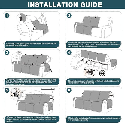 TAOCOCO 100% Waterproof Recliner Sofa Cover, Non Slip Split Couch Covers - Image 8
