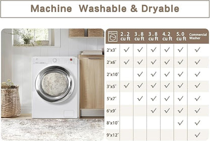 Beige Grey Washable Rugs 8x10 Area Rugs - Image 9
