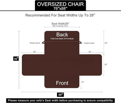 U-NICE HOME Reversible Oversized 28''Chair Covers, Pet Friendly, Elastic Straps - Image 6