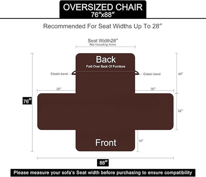 U-NICE HOME Reversible Oversized 28''Chair Covers, Huntergreen/Sage | Armchair - Image 6