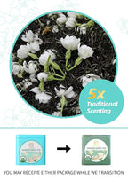 Essencesip Organic Jasmine Green Tea Loose Leaf, 4oz Tin – Scented 5x with 6,000 Fresh Jasmine Blossoms, Low Caffeine, Antioxidant-Rich