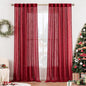 MIULEE Burgundy Red Linen Curtains 52x96 Inch Long by MIULEE
