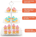 Coitak Plastic Cupcake Stands, 3 Tier Cupcake Stand, Dessert Tower Tray for Tea Party, Baby Shower and Wedding (2 Pack)