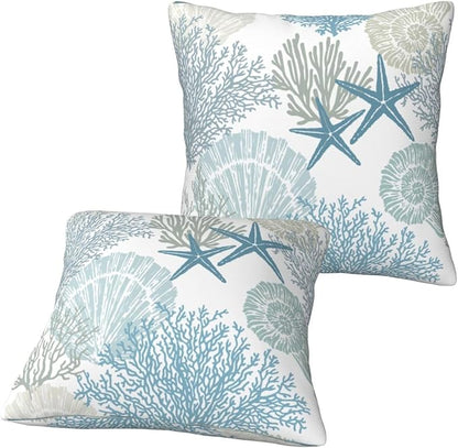 Nautical Coastal Throw Pillow Covers 20x20 Set of 2, Beach Themed Ocean - Image 8