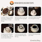 100 Pcs Premium Coffee Filter Paper Bags Disposable Single Serve Drip Coffee Bags with Hanging Ears, Fast Brewing, Mess-Free Design for Travel, Camping, Home & Office Use