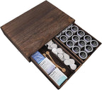 HTB K Cup Holder Compatible with K Cups,Coffee Pod Holder Holds Up 30 Cups,K Cup Organizer Storage Drawer (Wood-b)