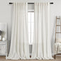 Extra Long Beige White Linen Curtains 120 Inch by Nanspring
