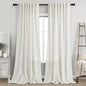 Beige White Linen Curtains 90 Inch Long 2 Panels Set by Nanspring