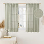 Sage Grey Linen Curtains 48 Inch Length 2 Panels by LAMIT