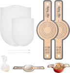 2 PCS Silicone Bread Sling with Dough Kneading Bag, Non-Stick & Easy Clean Round Reusable Silicone Baking Mat, for Dutch Oven, 500 Degrees Heat Resistant
