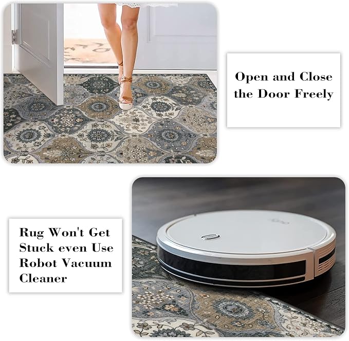 Lahome Moroccan Washable Runner Rug, 2x6 Soft Kitchen Runner Rug Non Slip | - Image 4