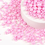 Pink Pearl Sugar Sprinkles, Desserts Decoration, Edible Pearl Candy, 150g/5.29oz Mix Size, Cake, Donut, Cupcake, Gender- Reveal Party, Valentine's Day, Wedding Party, Christmas Supplies