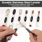 Aovchei 8 PCS Magnetic Measuring Spoons Set, Dual Sided, Stainless Steel Small Tablespoon, Teaspoons, Fits in Spice Jars, for Dry and Liquid, Black