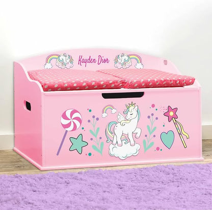 DIBSIES Personalized Creative Wonders Toy Box, Unicorns & Rainbows, 30 x 19.25 - Image 3