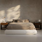 RECCI AirFrame Half-Moon Upholstered Queen Platform Bed Frame, Velvet Curved by RECCI