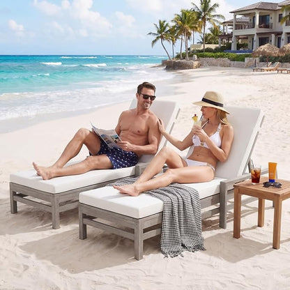 Outdoor Chaise Lounge Chair Set of 2, Patio Chaise Lounge Recliner - Image 5
