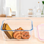 Glass Bread Box Airtight Bread Container, 190oz / 24Cup Large Glass Storage Containers with Lids, Ideal Airtight Food Storage Containers, Roasting Turkey/Chicken/Cookie, Oven&Dishwasher Safe
