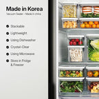 Premium Airtight Food Storage Containers, Rectangular 2PC(1.06qt), Smart One-Click Seal Lid, No Hinges, Patented Double Silicone Lining, 100% Leak Proof, BPA-FREE, Dishwasher, Microwave Safe