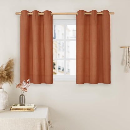 Short Linen Curtains 40 Inch Length by LAMIT