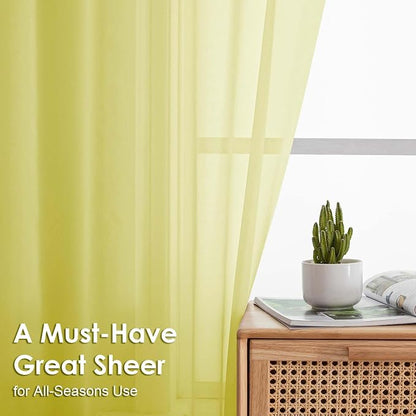 Sheer Curtains 63 inch Length 2 Panels Set - Image 5