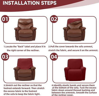 Cupuamon Recliner Chair Covers, Lazy Boy Recliner Covers Stretch Reclining - Image 6