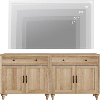 WAMPAT Farmhouse TV Stand for 75 inch TV - Image 4