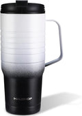 HAUSHOF 24 oz Travel Mug with Handle, Stainless Steel Vacuum Insulated Coffee Travel Mug, Double Wall Travel Mugs with Leakproof Lid, BPA Free