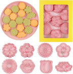 8 Pcs Flower Cookie Cutters Set Baking Molds 3D Flower Press type Cookie Cutter for Baking, Fondant, Cheese, and Pastries