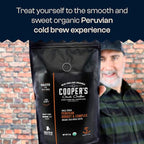 Organic Cold Brew Coffee Peru Reserve Single Origin Peruvian Coarsely Whole Bean - 1 lb. Bag - Medium Roast