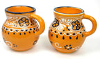 Encantada Handmade Hand-Painted Authentic Mexican Pottery Mugs (2-Pack, Mango Beaker)