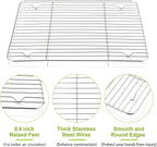 P&P CHEF Baking Cooling Rack Set for Cooking Roasting, 4-Piece Stainless Steel Wire Racks for Oven Use, Healthy & Dishwasher Safe, Rectangle, 11.6 Inch