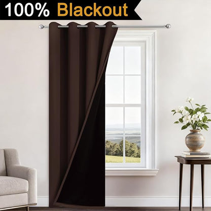 Yakamok Chocolate Brown Blackout Curtains 84 Inches Long 52" Wide, 1 Panel | - Image 2