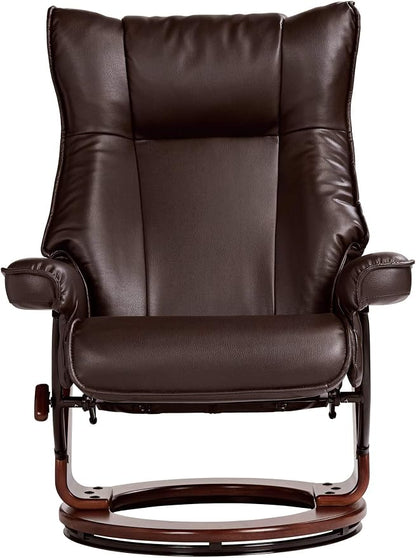 Benchmaster Morgan Java Swivel Faux Leather Recliner Chair - Image 8