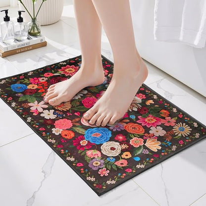 Black Brown Entry Rug Small Door Mat 24x17 Inch by WelcometoBabovid