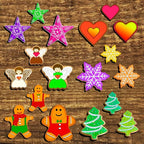 Christmas Cookie Cutter Set - 18 Piece Gingerbread Man, Snowflake, Tree, Heart, Star, Angel Shapes for Holiday Winter Baking