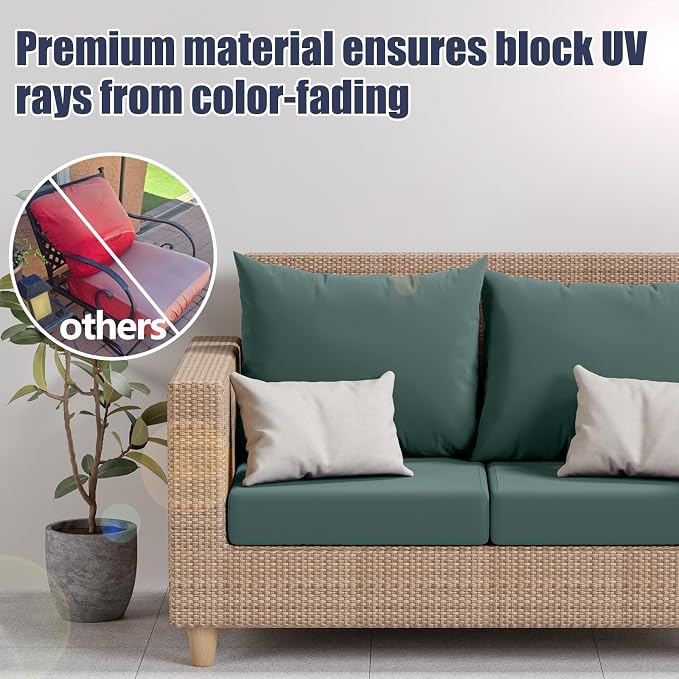 8Pcs Outdoor Cushion Covers, Stretch Patio Furniture Couch Chair Slipcovers | - Image 4