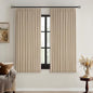 MIULEE Taupe Pinch Pleated 100% Blackout Linen Curtains 40x63 Inches | Room by MIULEE