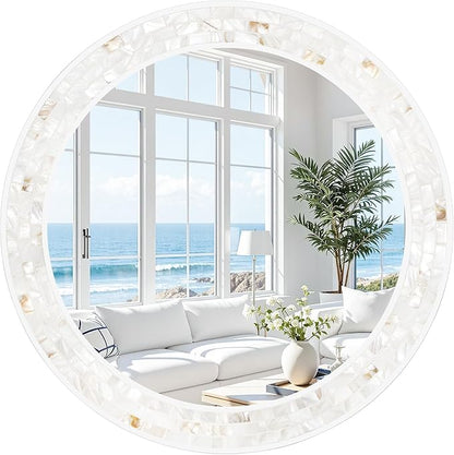 Tanmicoshomy Round Wall Mirror 24 Inch, Circle Mosaic Mirror by Tanmicoshomy