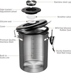 Veken Coffee Canister, Airtight Stainless Steel Kitchen Food Storage Container with Date Tracker and Scoop for Grounds Coffee, Beans, Tea, Flour, Cereal, Sugar, Cookies Jars, 22OZ Gray