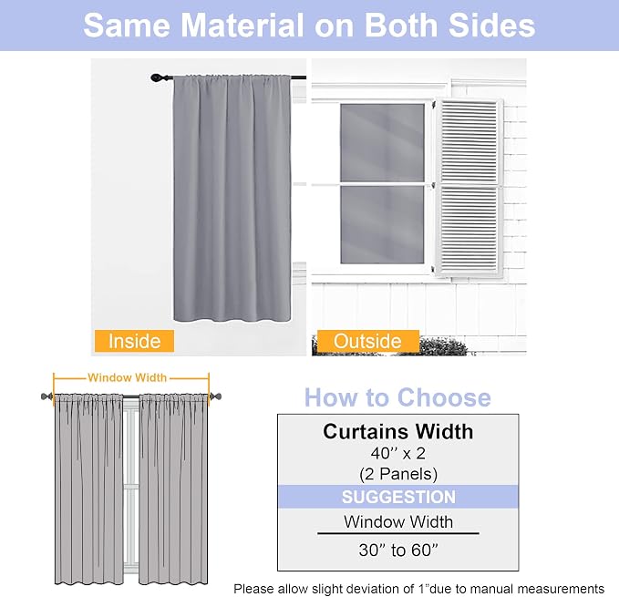 Simplebrand Ava Silver Grey Short Blackout Curtains - Image 8
