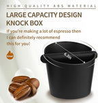 6.3Inch Large Espresso Knock Box Silicone coffee Tamper Mat Espresso Machine Accessories Set of 2 with Removable Knock Bar and Anti-Slip Base for Home Office Barista Tools for Bar Shop