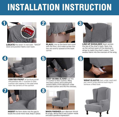 H.VERSAILTEX Wing Chair Slipcover Chair Covers - Image 6