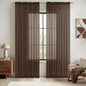 MIULEE Chocolate Brown Sheer Curtains 54 X 84 Inches, 2 Panels | Voile Drapes by MIULEE