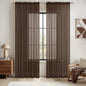 MIULEE Chocolate Brown Sheer Curtains 54 X 72 Inches, 2 Panels | Voile Drapes by MIULEE