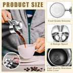 Uiifan 2 Pcs 68 oz Thermal Coffee Carafe Insulated Stainless Steel Coffee Carafe for Hot Liquids Vacuum Thermal Pot Creamer Dispenser with Brushes Keeping Hot Tea Milk Water(Black)