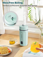 balbali 18.6oz Portable Kettle for Travel 100-250V Dual Voltage for International/Global/Europe - 6 Preset Travel Electric Kettle Hot Water Boiler/Heater/Warmer/Tea Maker - Green