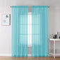 Chyhomenyc Sheer Aqua Curtains 90 inches Long 2 Panels, Light Filtering Soft by Chyhomenyc