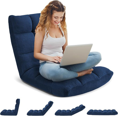 Folding Floor Gaming Chair 14-Poistion Cushioned Adjustable Floor Lazy Sofa - Image 4